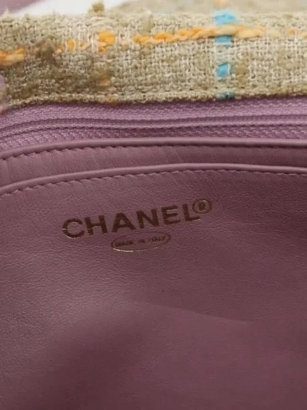 CHANEL 2.55 Shoulder Bag Tweed Pink Gold CC Auth 179020SAV
